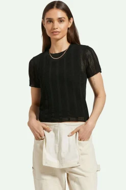 Sheer S/S Knit Top