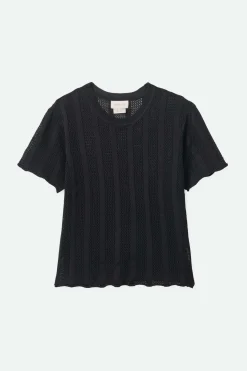 Sheer S/S Knit Top